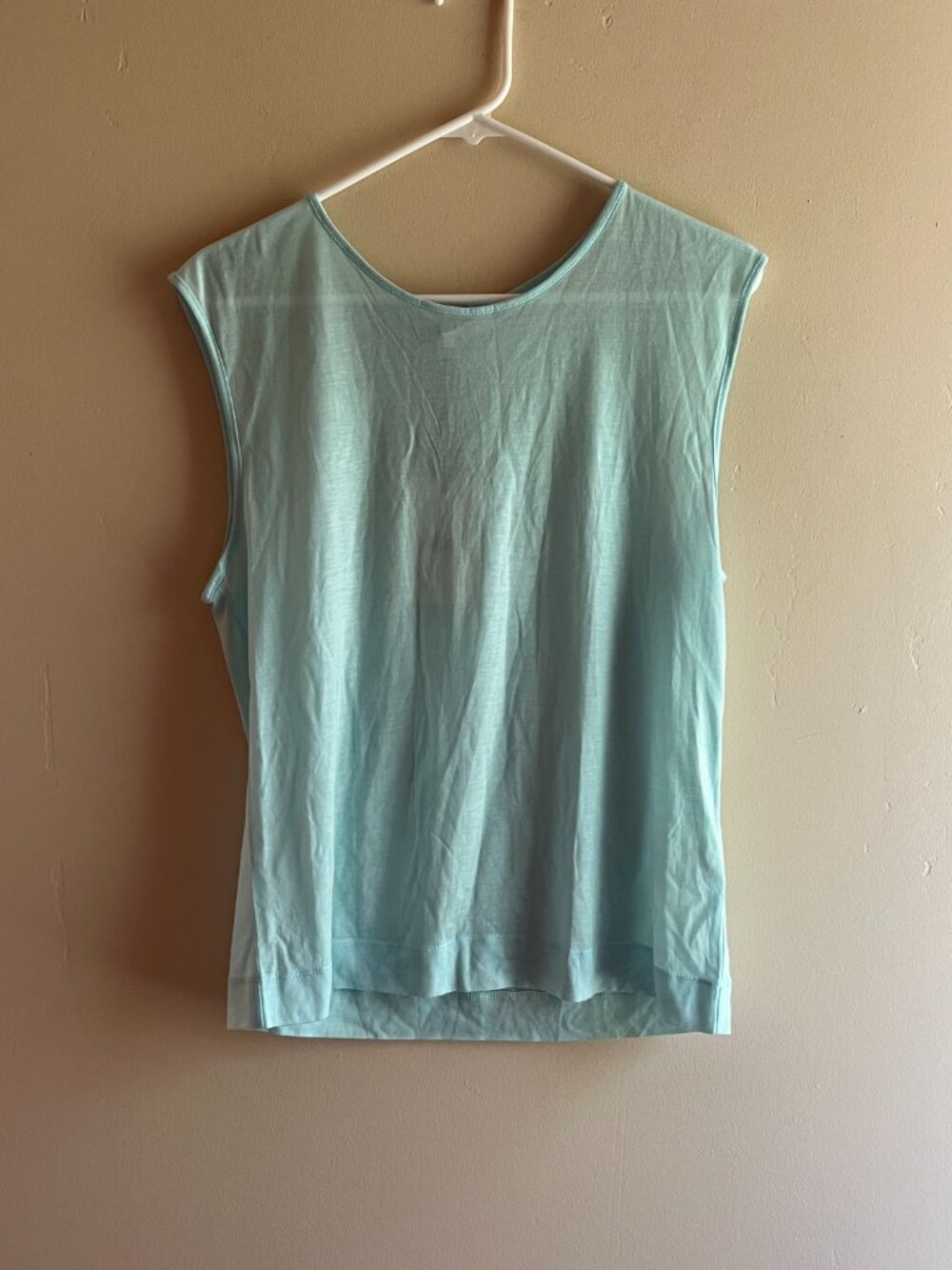 Blue tencel muscle tee lagenlook artsy coastal summer boho beach spring golf